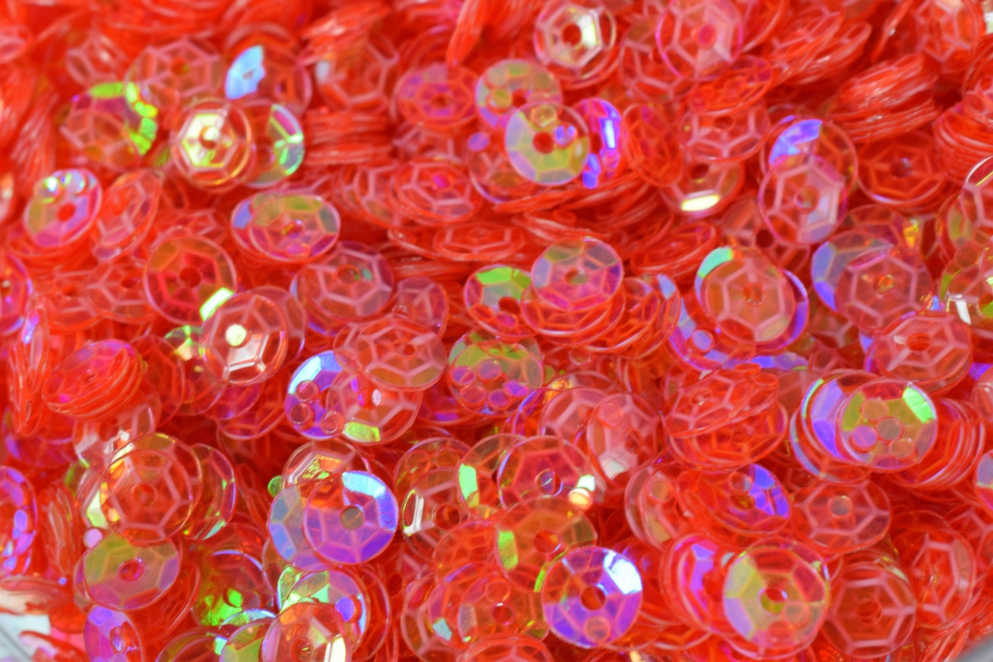 3/4/6mm Translucent Red Pink  Cup Glossy Iridescent Sequins Sheen Round Sequins/Loose Paillettes,Wholesale Sequins,Shimmer...