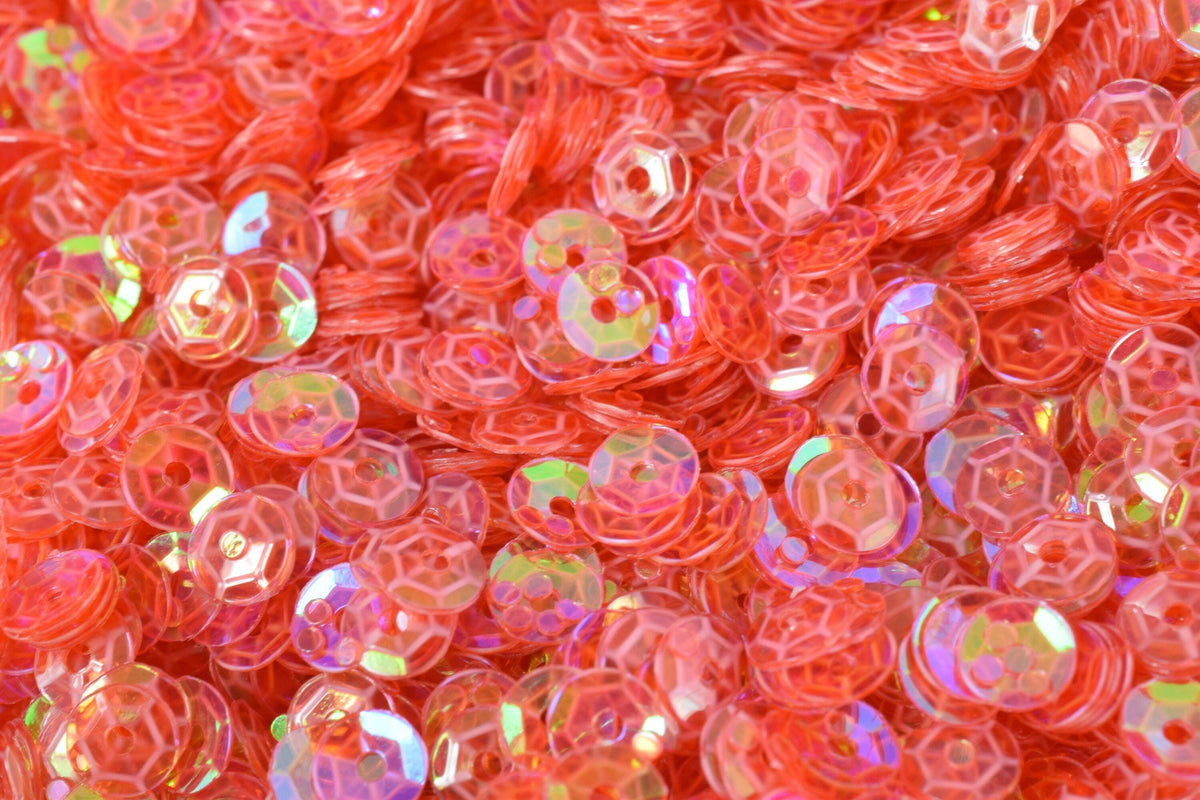 3/4/6mm Translucent Red Pink  Cup Glossy Iridescent Sequins Sheen Round Sequins/Loose Paillettes,Wholesale Sequins,Shimmer...