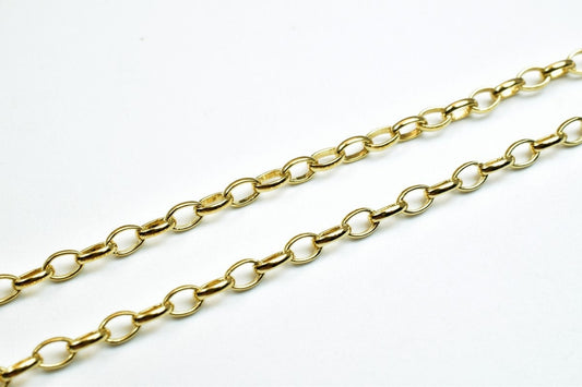 17.40" 18K Gold Filled Look, EP Chain 2.5mm Width 1mm Thickness  CG349 jewelry making supplies - detail image 2
