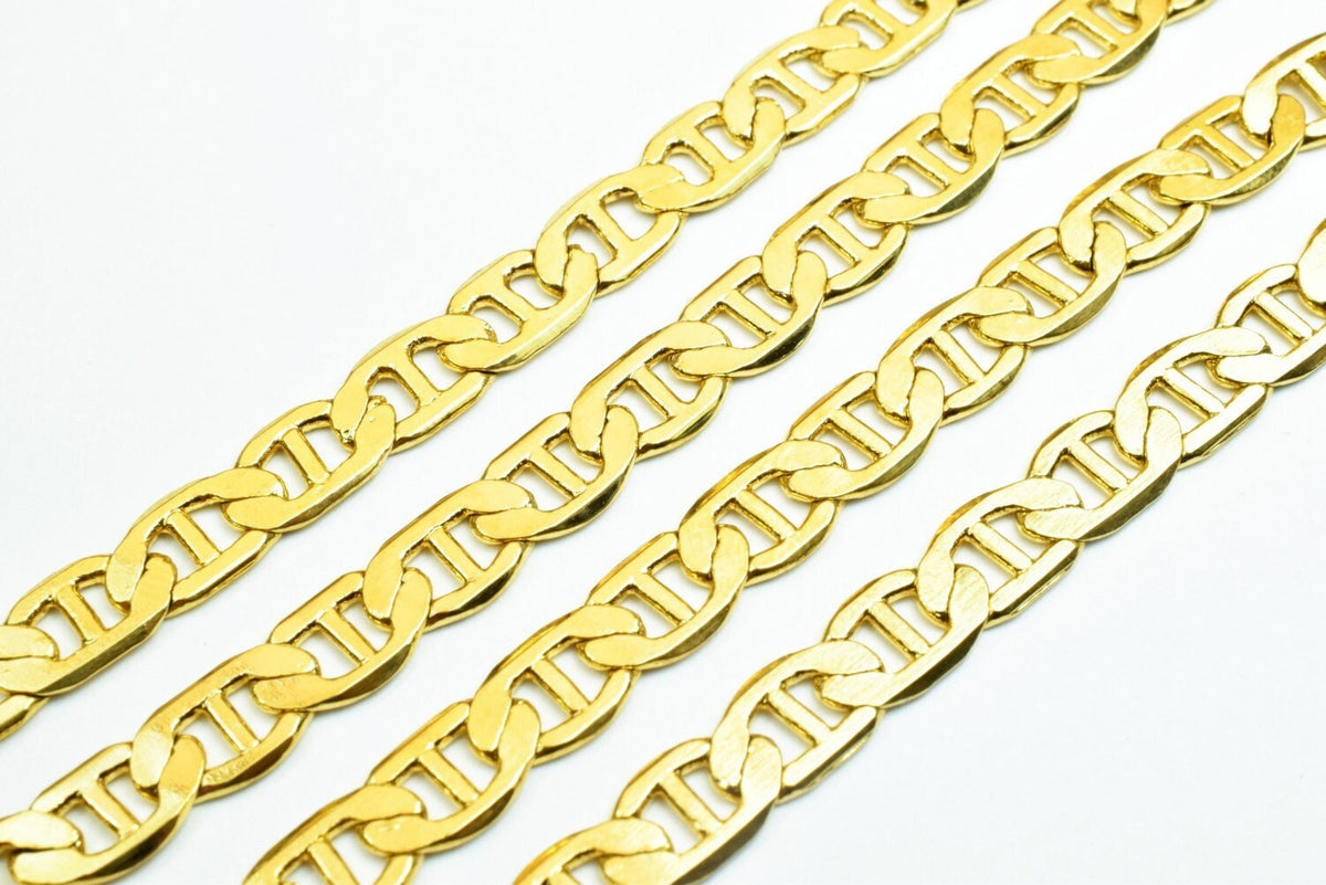 18K gold filled EP tarnish resistant Anchor Chain Size 19 1/2" Inches, Width 6mm, Thickness 1mm For Jewelry Making CG441 j...