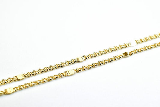 Pinky Gold Filled EP Chain 18KT Gold Filled Size 17.25" Inch Long 1mm Width 0.5mm Thickness For Jewelry Making Item #CG404...