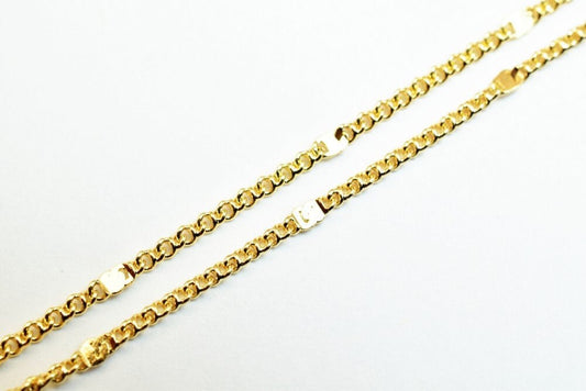 Pinky Gold Filled EP Chain 18KT Gold Filled Size 17.25" Inch Long 1mm Width 0.5mm Thickness For Jewelry Making Item #CG404...