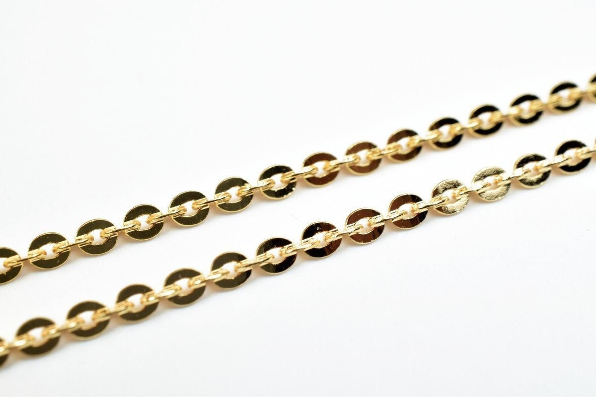 18K Pinky Gold Filled Look, EP Chain Size 19.25" Long 2mm Width 2mm Thick  CG370 jewelry making supplies