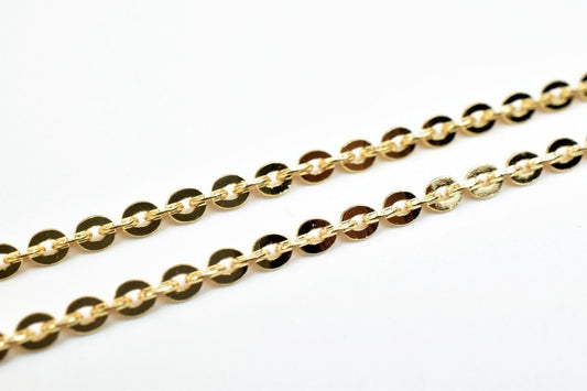18K Pinky Gold Filled Look, EP Chain Size 19.25" Long 2mm Width 2mm Thick  CG370 jewelry making supplies