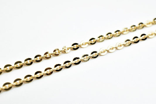 18K Pinky Gold Filled Look, EP Chain Size 19.25" Long 2mm Width 2mm Thick  CG370 jewelry making supplies - detail image 2