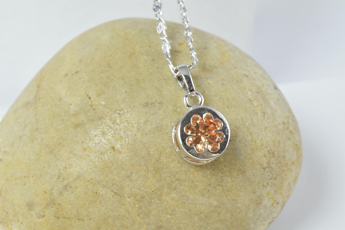 14mm Lucky Clover  White Gold Rhodium Plated Pendant Colored Cubic Zirconia Rhodium Pendant/Wholesale Pendants, Four Leaf...