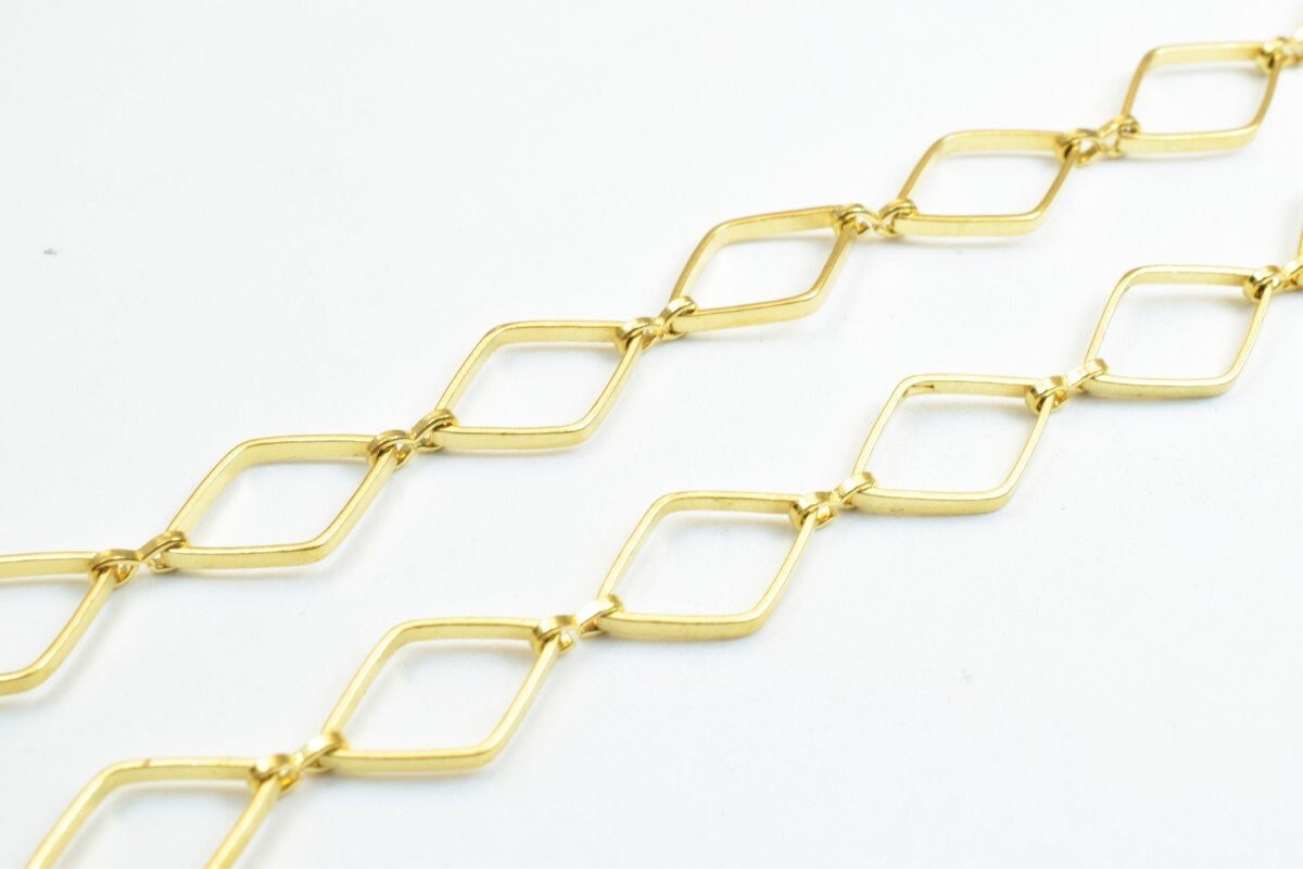 20" Inch 18K Gold Filled Look, EP Chain 7mm Width 1mm Thickness  CG311 jewelry making supplies - detail image 2