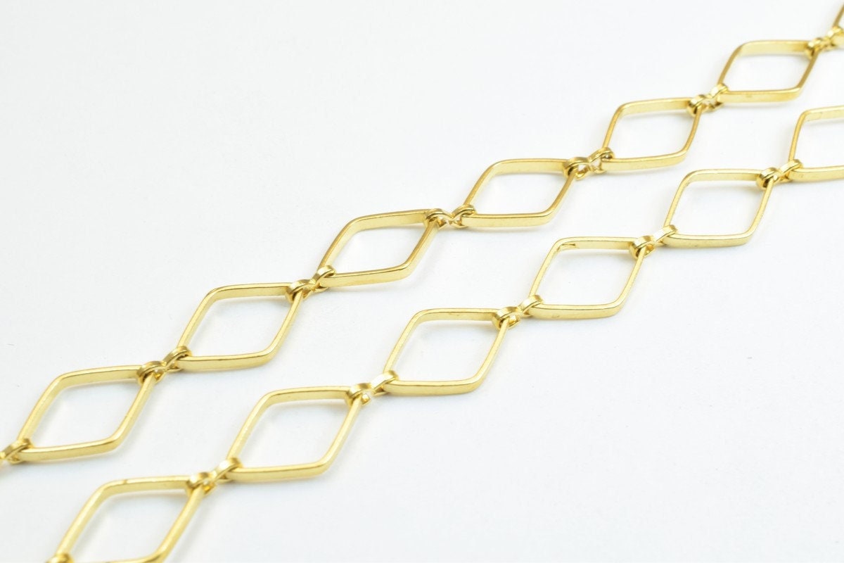 20" Inch 18K Gold Filled Look, EP Chain 7mm Width 1mm Thickness  CG311 jewelry making supplies - detail image 6
