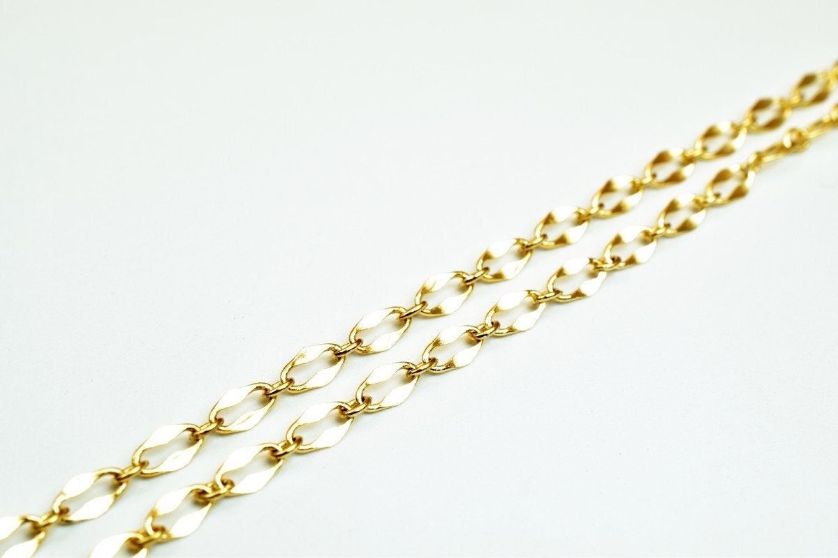 18k Pinky Gold Filled Look, EP chain size 17.25" long 3mm width 2mm thick  CG336 jewelry making supplies - detail image 3