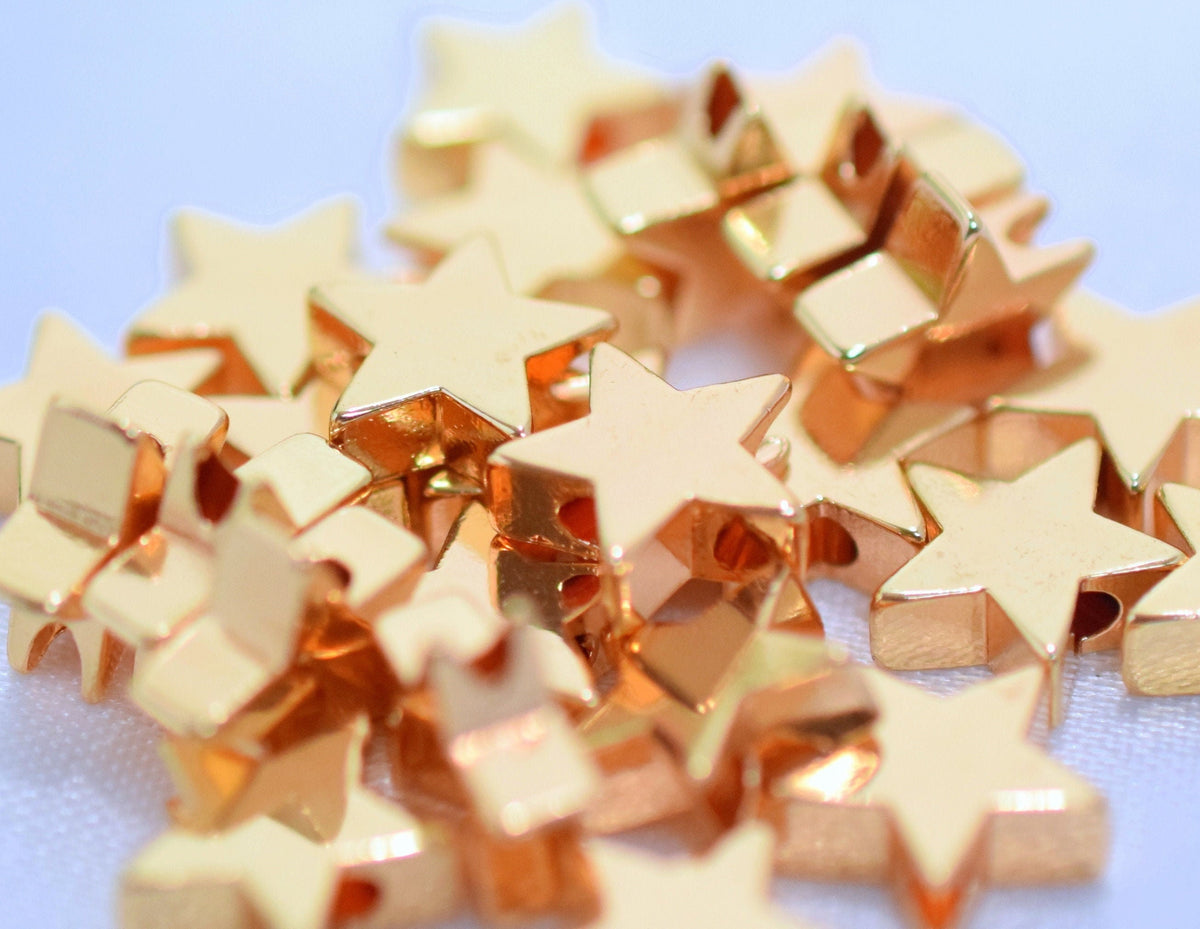 Gold Filled Alternative Cube Star Beads: Tarnish Resistant Base Jewelry Findings