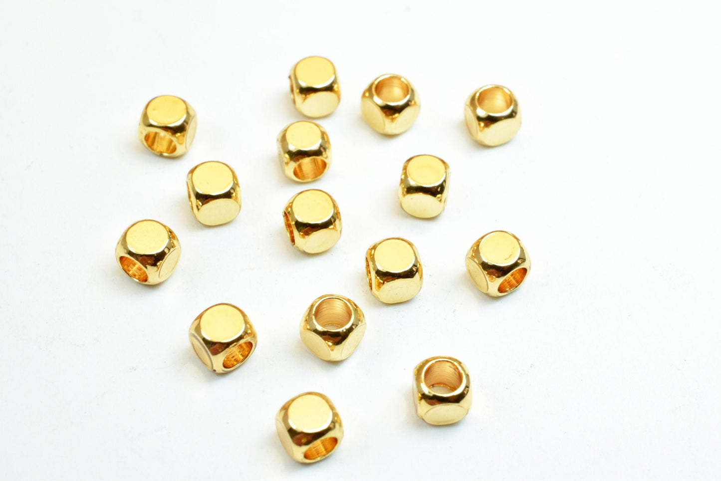 Gold filled Look, EP and Pinky gold filled Cube/Box/Star beads size 3mm, 4mm,5mm,6mm jewelry making supplies - detail image 7