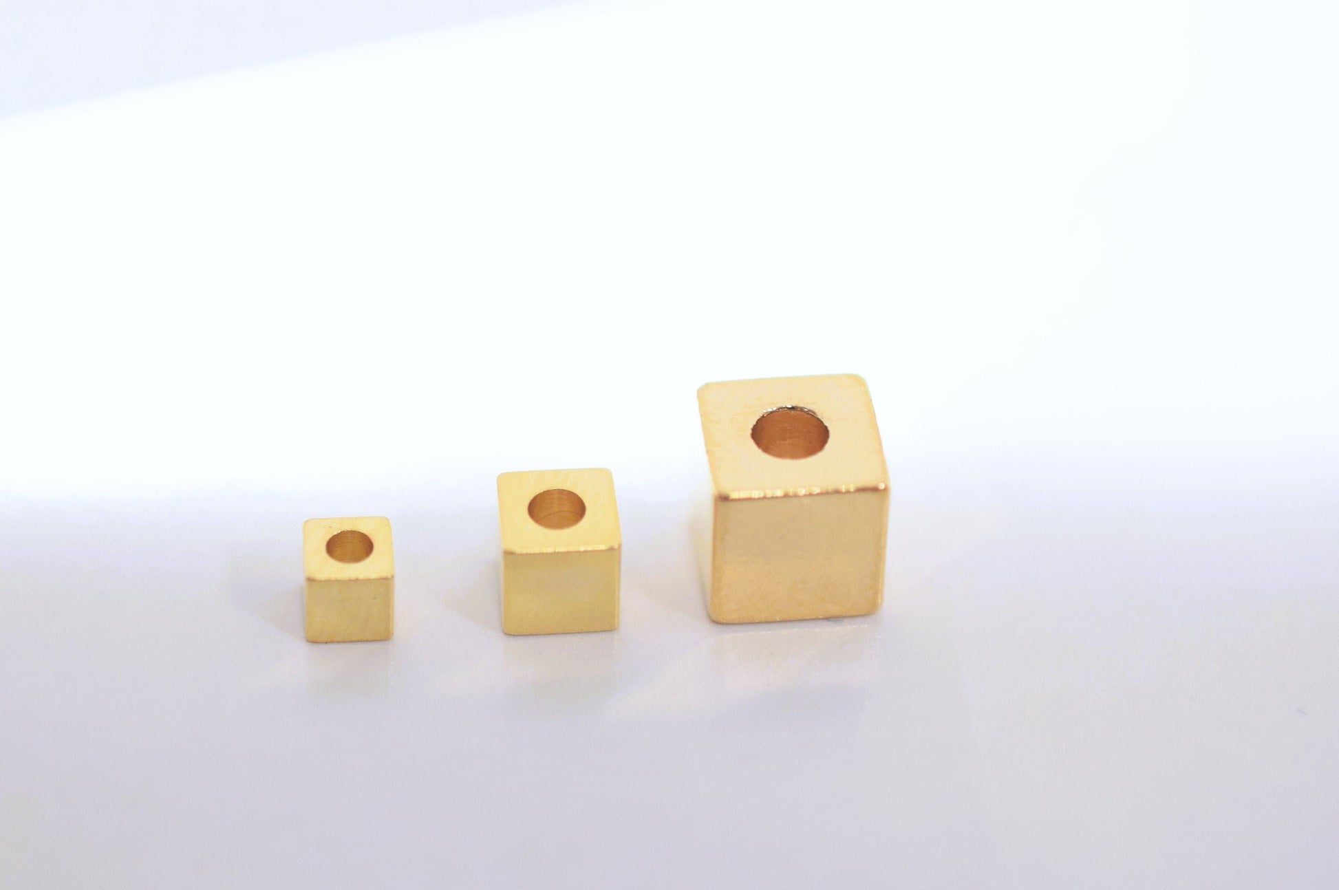 Gold filled Look, EP and Pinky gold filled Cube/Box/Star beads size 3mm, 4mm,5mm,6mm jewelry making supplies - detail image 8