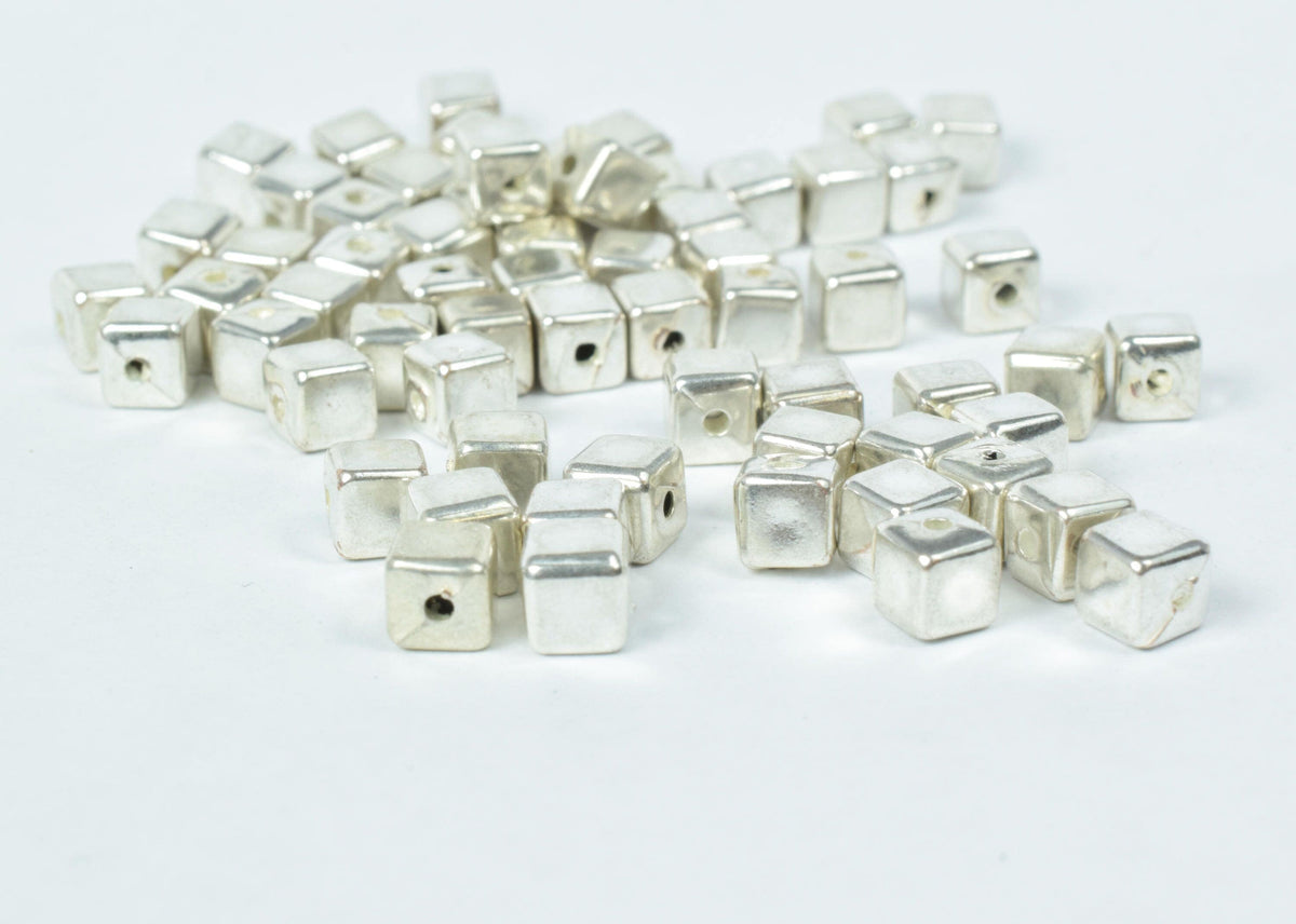 5mm Plastic Square Minimalists Beads, Sold by 100pcs, 1mm hole opening, Silver minimalist beads, Wholesale beads, Acrylic...