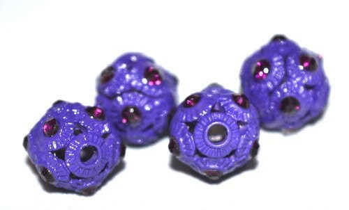 11mm Purple Rhinestone Beads pave beadrhinestone beads diamond beads,spacer beads sparkle beads,bling beads,Ball ,spacer,s...