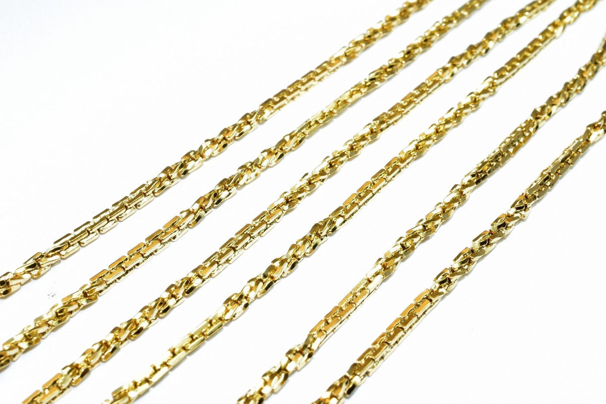18K Gold Filled Alternative Chain - Tarnish Resistant Jewelry Supply - , Durable Finish, 3mm Width, 17 3/4 Inch