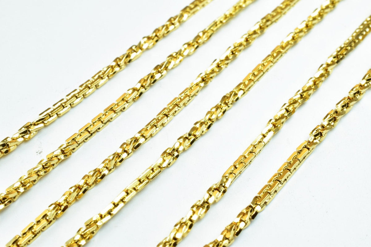 18K Gold Filled Alternative Chain - Tarnish Resistant Jewelry Supply - , Durable Finish, 3mm Width, 17 3/4 Inch