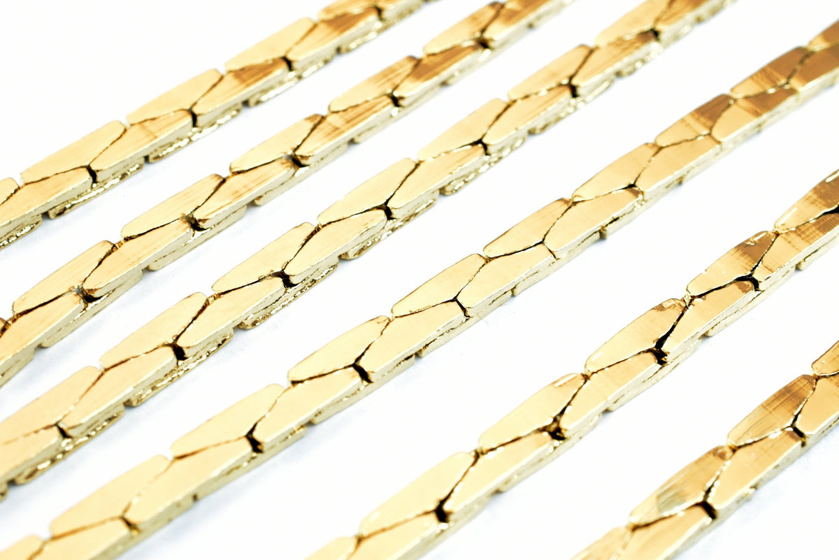 Gold filled EP cobra chain size 17 3/4 inches long, 3mm/ 1.5mm width 1.5mm thickness for jewelry making cg492, cg493 jewel...