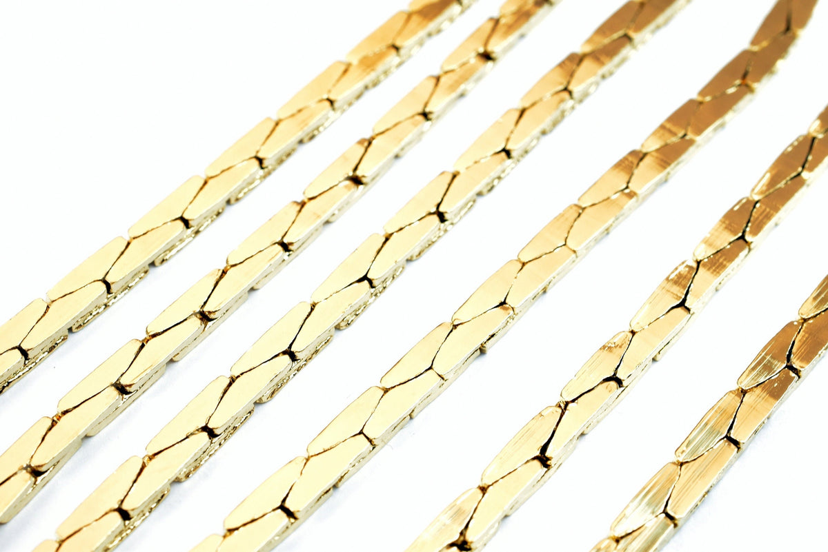 Gold filled EP cobra chain size 17 3/4 inches long, 3mm/ 1.5mm width 1.5mm thickness for jewelry making cg492, cg493 jewel...