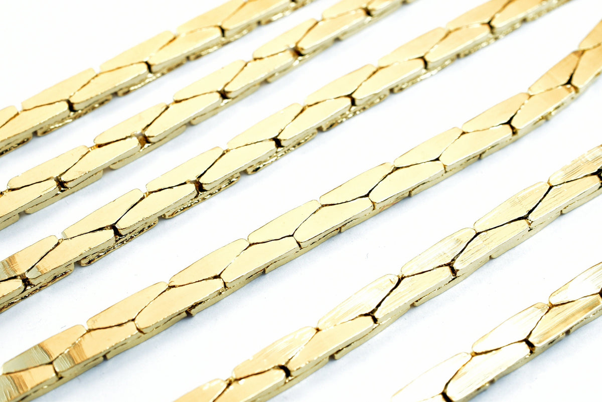 Gold filled EP cobra chain size 17 3/4 inches long, 3mm/ 1.5mm width 1.5mm thickness for jewelry making cg492, cg493 jewel...