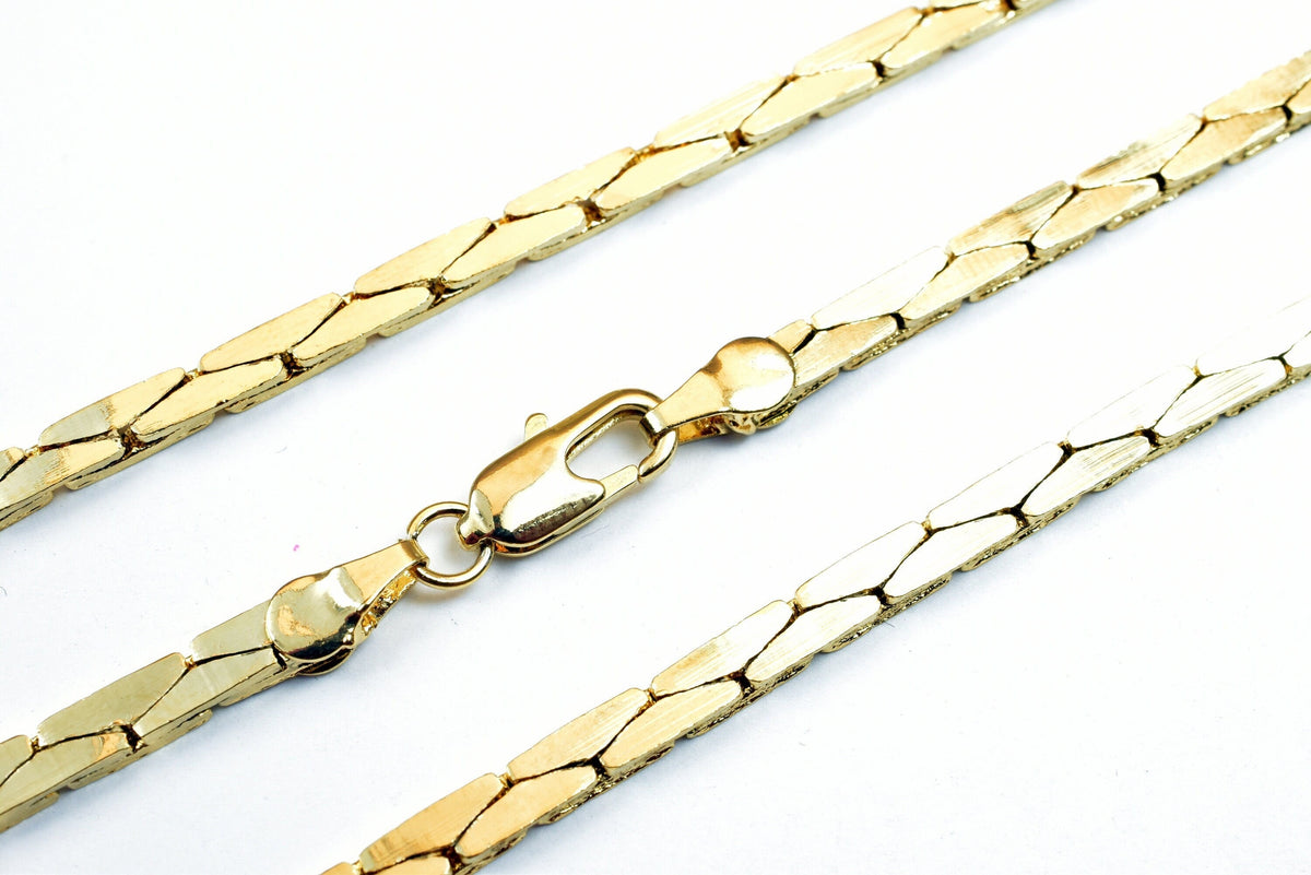 Gold filled EP cobra chain size 17 3/4 inches long, 3mm/ 1.5mm width 1.5mm thickness for jewelry making cg492, cg493 jewel...