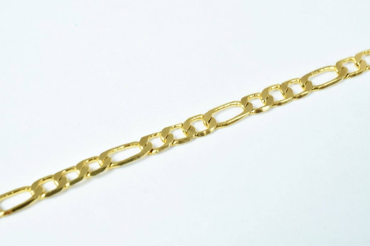 Figaro Gold Plated chain 18k 2mm/3mm/3.8mm/5mm sold by foot  gfc037a /gfc106/ gfc112/gfc116  figaro cuban link chain makin...
