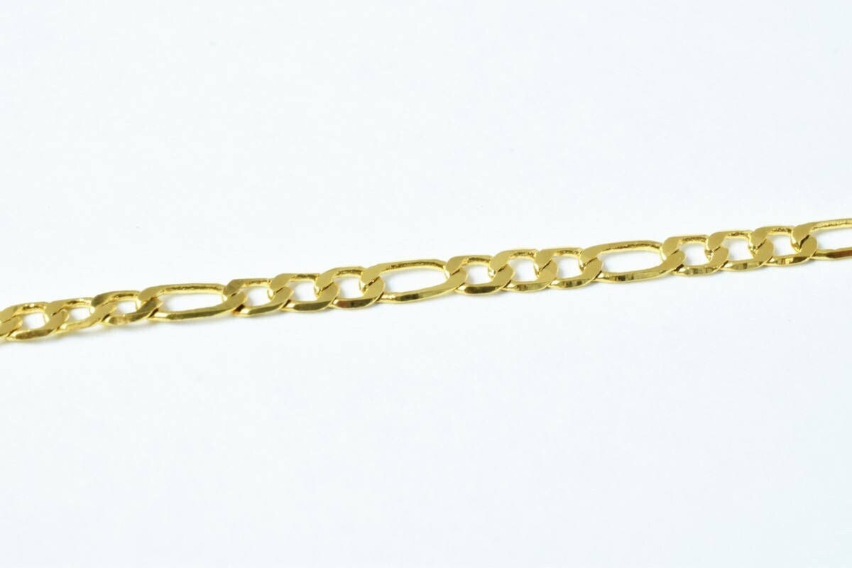 Figaro Gold Plated chain 18k 2mm/3mm/3.8mm/5mm sold by foot  gfc037a /gfc106/ gfc112/gfc116  figaro cuban link chain makin...