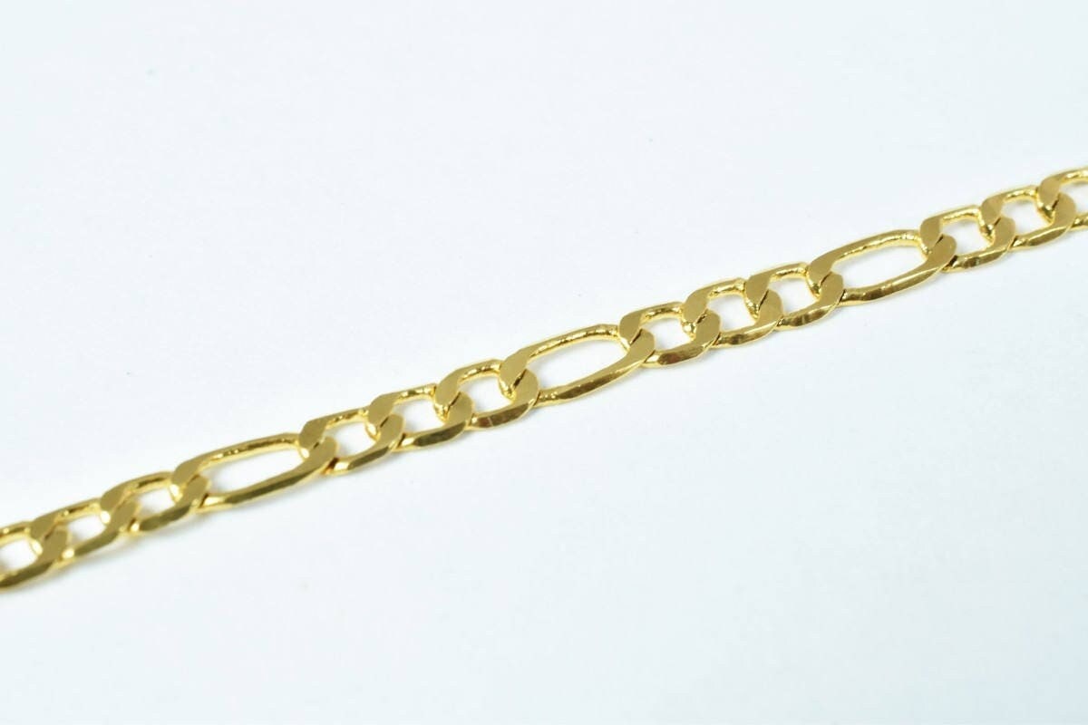 Figaro Gold Plated chain 18k 2mm/3mm/3.8mm/5mm sold by foot  gfc037a /gfc106/ gfc112/gfc116  figaro cuban link chain makin...