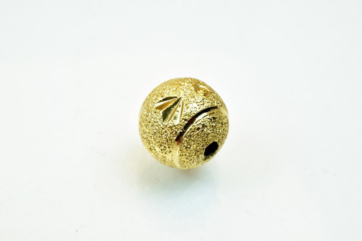 10mm Gold Filled Alternative Stardust Diamond Cut Beads: Round Ball Design - 18K Gold , Tarnish Resistant, Jewelry Supplies