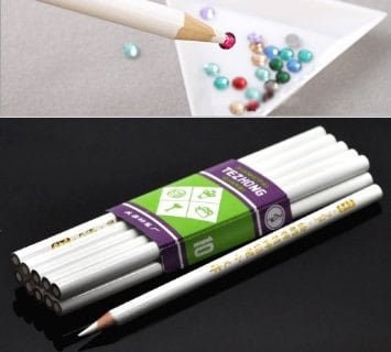 Magic Rhinestones Picker 2 PCs Magical Rhinestones Picker Pencil White for flat back rhinestone,Crystal beads, buttons, se...