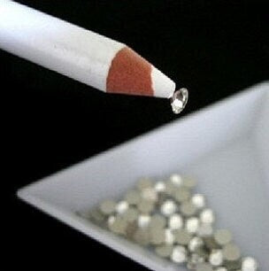 Magic Rhinestones Picker 2 PCs Magical Rhinestones Picker Pencil White for flat back rhinestone,Crystal beads, buttons, se...