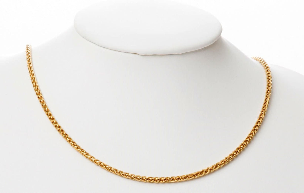 18k Gold Plated chain wheat chain thickness 2mm/4mm findings for jewelry making gfc097/gfc126 sold by the foot jewelry mak...