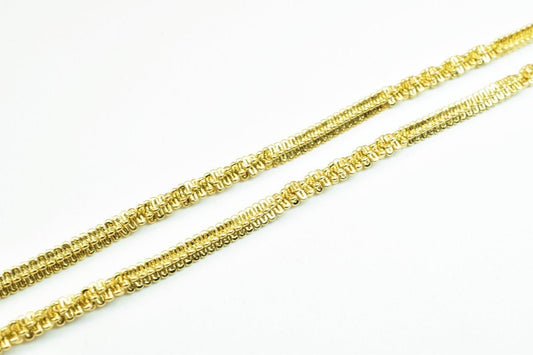18K Gold Filled Alternative Chain: Durable Gold , Twisted and Straight Links - Tarnish-Resistant, Jewelry, Unisex Wear