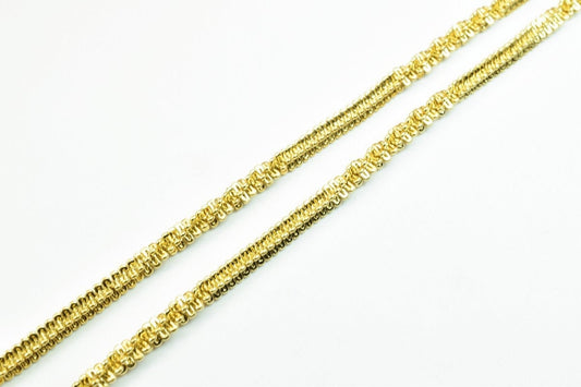 18K Gold Filled Alternative Chain: Durable Gold , Twisted and Straight Links - Tarnish-Resistant, Jewelry, Unisex Wear