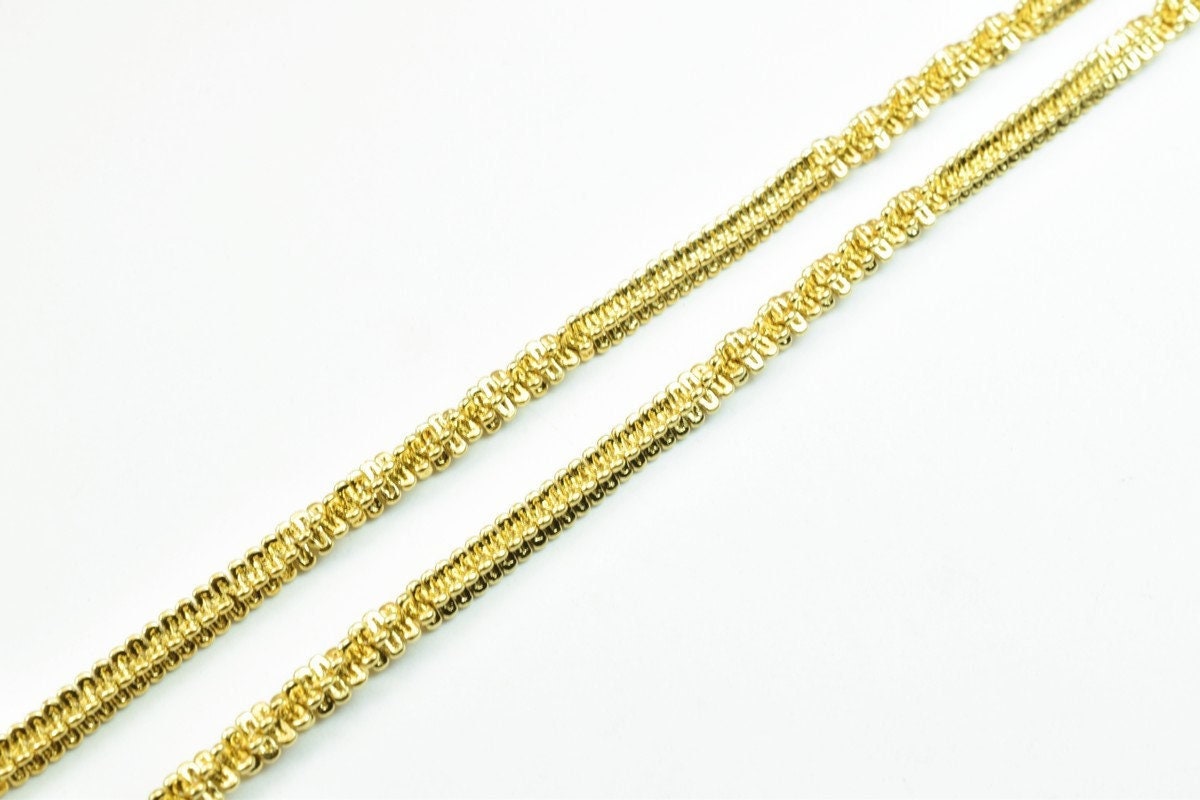 18K Gold Filled Alternative Chain: Durable Gold , Twisted and Straight Links - Tarnish-Resistant, Jewelry, Unisex Wear