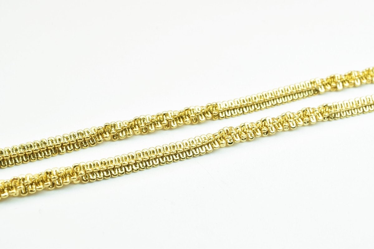 18K Gold Filled Alternative Chain: Durable Gold , Twisted and Straight Links - Tarnish-Resistant, Jewelry, Unisex Wear