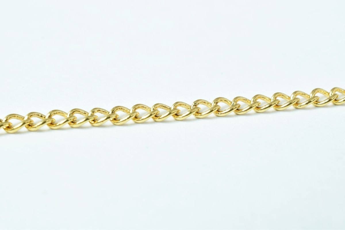 18k Gold Plated Cable Chain Link: Cuban Gfc122 Style, Electroplated Finish | Copper Metal, Skin Friendly | 5x6mm Links
