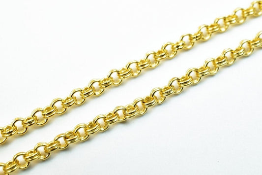 18k Gold Filled Alternative Chain Jewelry Making Supply, Finish (2mm Width, 1mm Thickness, 18 Inch with Clasp)