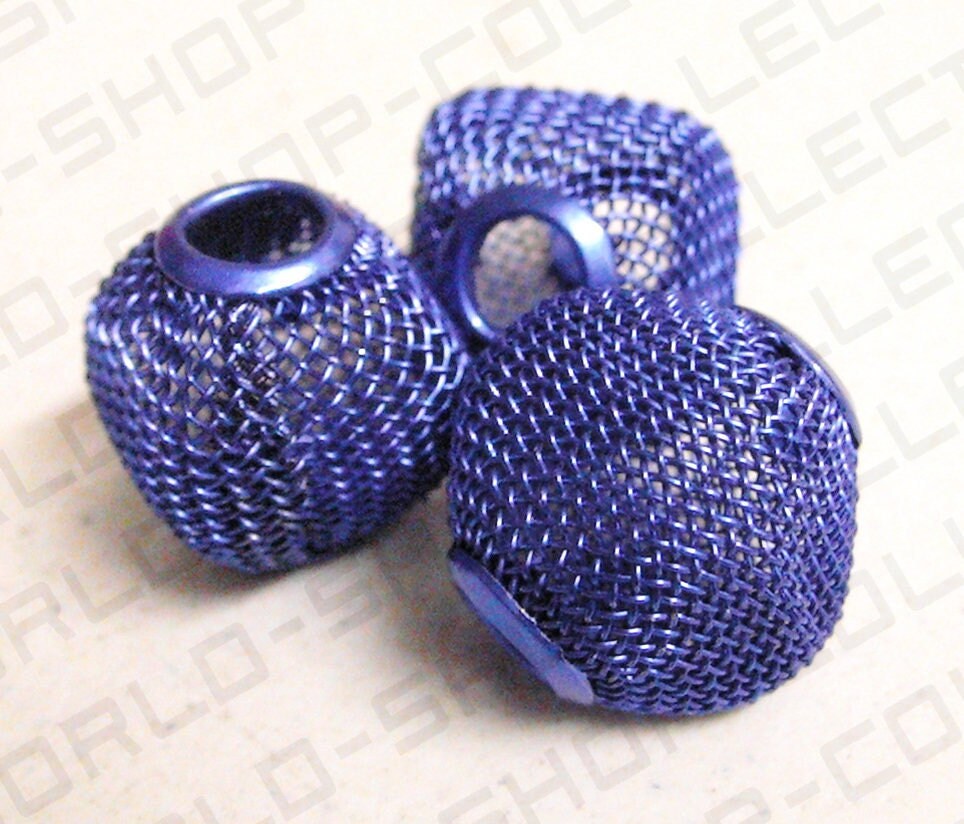 6 PCs Wire Mesh Beads Basketball wives large hole Square Beads 21mm metal jewelry big hoop earring chunky bead jewelry mak...