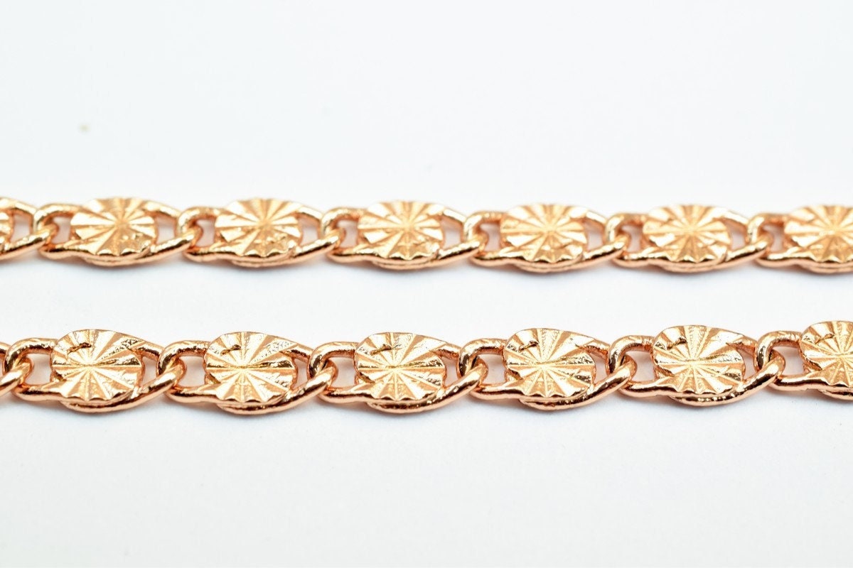 23 Inch Rose Gold Diamond Cut Chain: 3.5mm Width, Tarnish-Resistant | Clasp Included, Elegant Gift