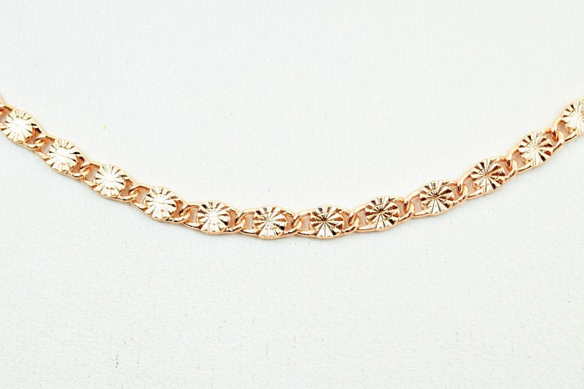 23 Inch Rose Gold Diamond Cut Chain: 3.5mm Width, Tarnish-Resistant | Clasp Included, Elegant Gift