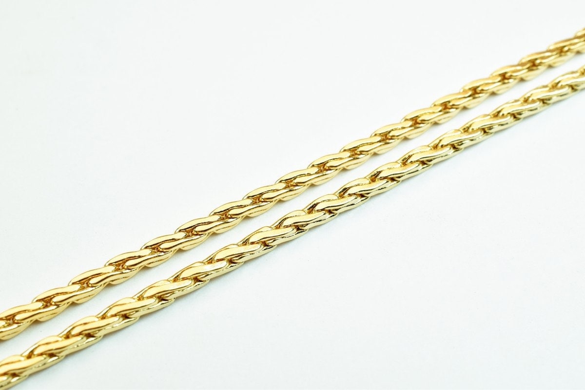 18K Pinky Gold Filled Alternative Chain: Durable Finish - 17.25" Length, 2mm Width, Clasp 6mm for Jewelry Crafts