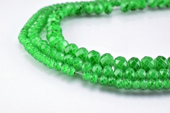 Glass Donut Rondelle Faceted Beads for Jewelry, Decoration, Chandelier 3x4mm, 4x6mm and 6x8mm. 3 Sizes Group 60 PCs each I...