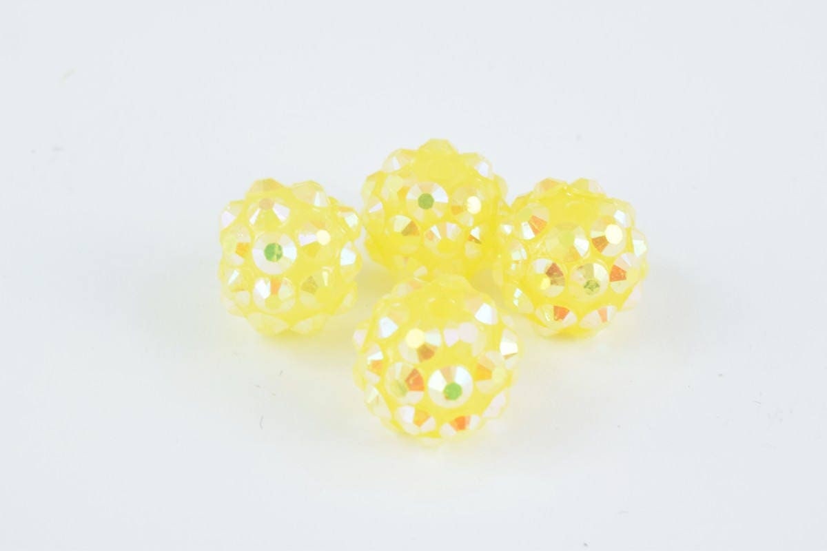12mm Rhinestone Resin Beads, Shamballa, Round Ball Beads, for Macrame Bracelet, Basketball wives Earring 9 Colors set of 1...