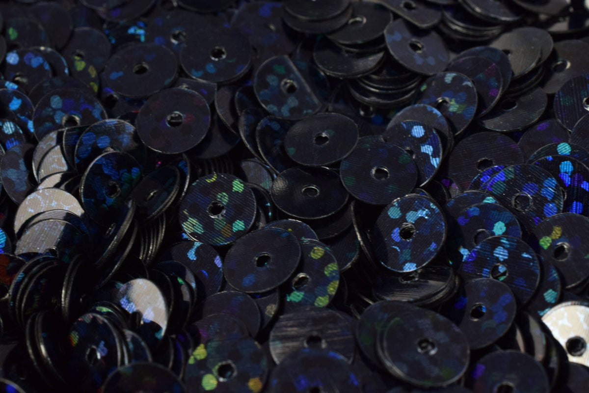 Midnight Blue Black Iridescent Sequins - Loose Round Paillettes - 3/4/6mm Sizes, Sheen Surface, Lightweight, Ideal for Costumes and Apparel
