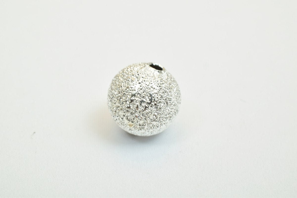 100 PCs Silver Plated Carved Round Beads 6mm/8mm/10mm Stardust Beads Diamond Cut jewelry making supplies - detail image 3