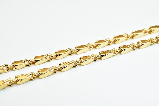 18K Pinky Gold Filled Look, EP Chain Size 17.25" Long 2mm Width 2mm Thickness  CG362 jewelry making supplies - detail image 2