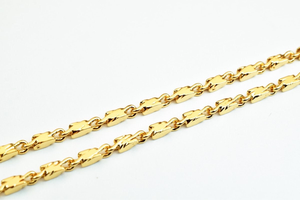 18K Pinky Gold Filled Look, EP Chain Size 17.25" Long 2mm Width 2mm Thickness  CG362 jewelry making supplies - detail image 3