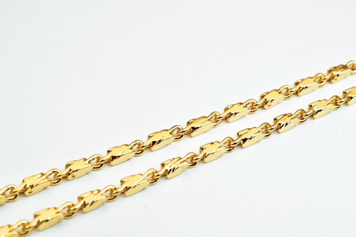 18K Pinky Gold Filled Look, EP Chain Size 17.25" Long 2mm Width 2mm Thickness  CG362 jewelry making supplies - detail image 4