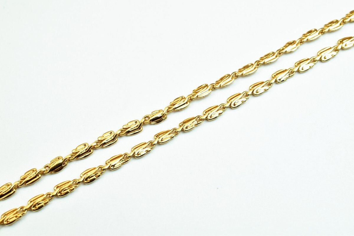 18K Pinky Gold Filled Look, EP Chain Size 17.4" Long 2mm Width 1mm Thick  CG375 jewelry making supplies - detail image 3