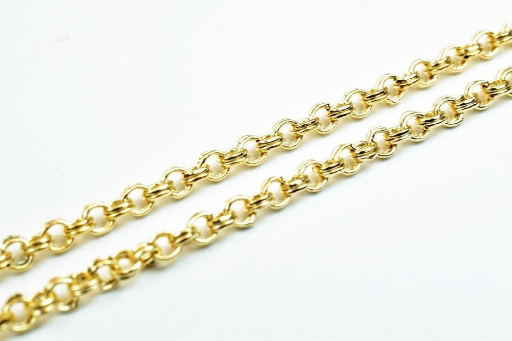 17.25" 18K Inch Gold Filled Look, EP Chain 2mm Width 1mm Thickness  CG391 jewelry making supplies